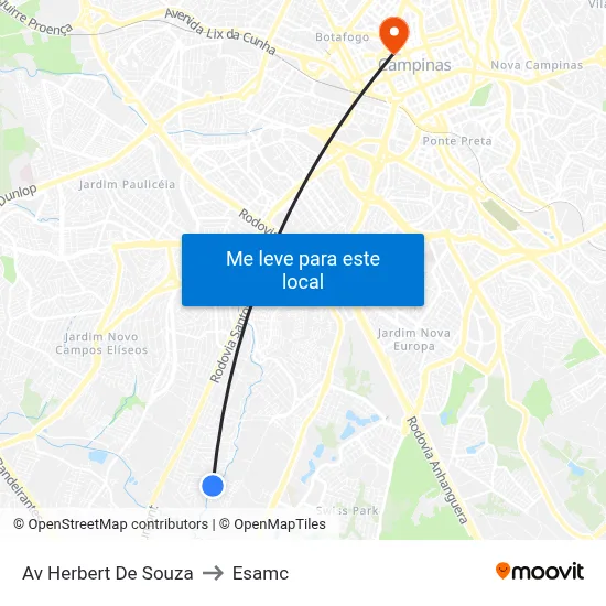 Av Herbert De Souza to Esamc map
