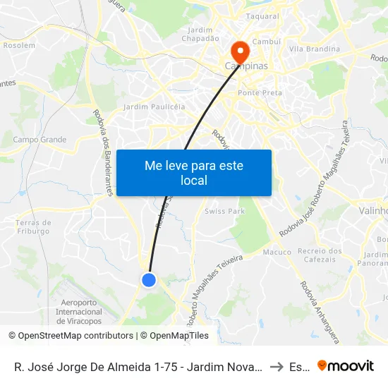 R. José Jorge De Almeida 1-75 - Jardim Nova America Campinas - SP Brasil to Esamc map