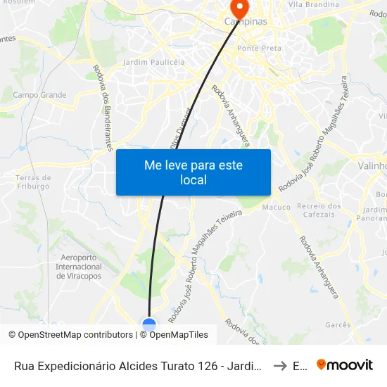 Rua Expedicionário Alcides Turato 126 - Jardim Sao Domingos Campinas - SP 13053-324 Brasil to Esamc map