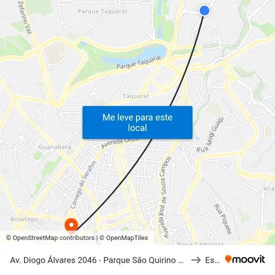 Av. Diogo Álvares 2046 - Parque São Quirino Campinas - SP 13088-221 Brasil to Esamc map
