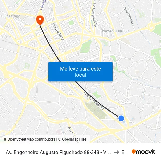 Av. Engenheiro Augusto Figueiredo 88-348 - Vila Progresso Campinas - SP 13045-603 Brasil to Esamc map