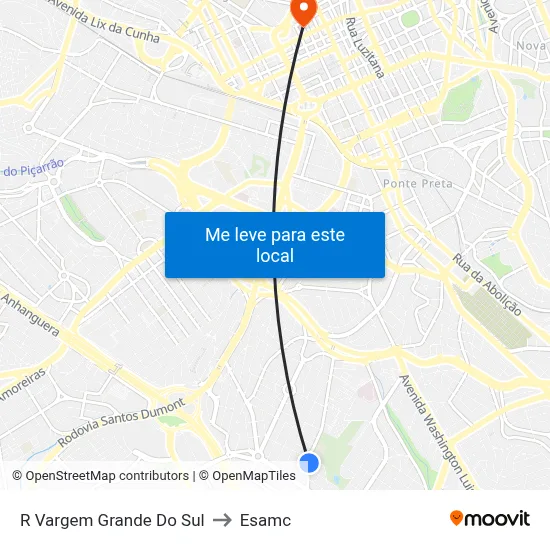 R Vargem Grande Do Sul to Esamc map