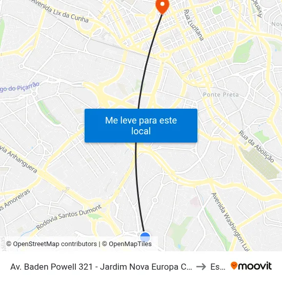 Av. Baden Powell 321 - Jardim Nova Europa Campinas - SP 13040-093 Brasil to Esamc map