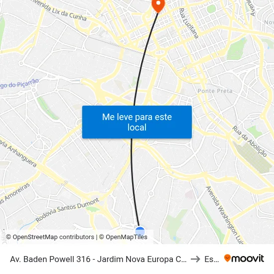 Av. Baden Powell 316 - Jardim Nova Europa Campinas - SP 13040-093 Brasil to Esamc map