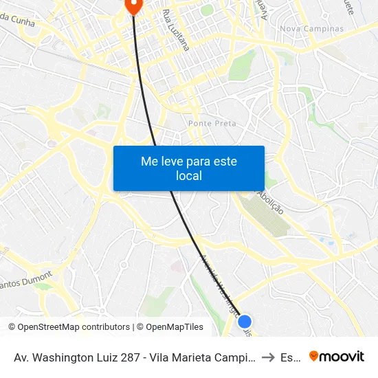 Av. Washington Luiz 287 - Vila Marieta Campinas - SP 13042-105 Brasil to Esamc map