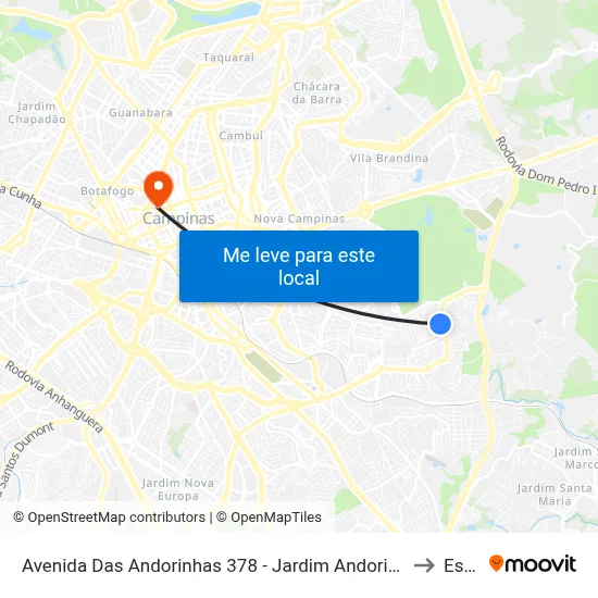Avenida Das Andorinhas 378 - Jardim Andorinhas Campinas - SP Brasil to Esamc map