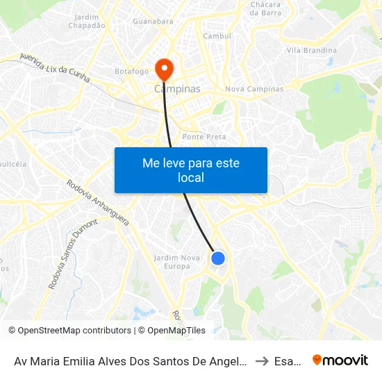 Av Maria Emilia Alves Dos Santos De Angelis 520 to Esamc map