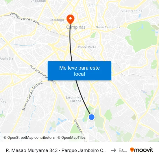 R. Masao Muryama 343 - Parque Jambeiro Campinas - SP 13042-630 Brasil to Esamc map