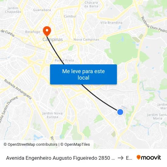 Avenida Engenheiro Augusto Figueiredo 2850 - Jardim Bom Sucesso Campinas - SP Brasil to Esamc map
