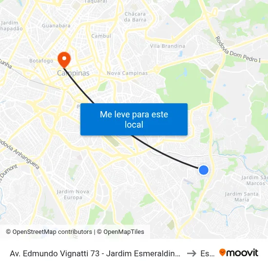 Av. Edmundo Vignatti 73 - Jardim Esmeraldina Campinas - SP 13046-395 Brasil to Esamc map