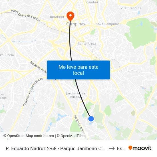 R. Eduardo Nadruz 2-68 - Parque Jambeiro Campinas - SP 13042-350 Brasil to Esamc map