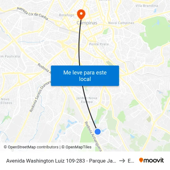 Avenida Washington Luiz 109-283 - Parque Jambeiro Campinas - SP 13042-680 Brasil to Esamc map