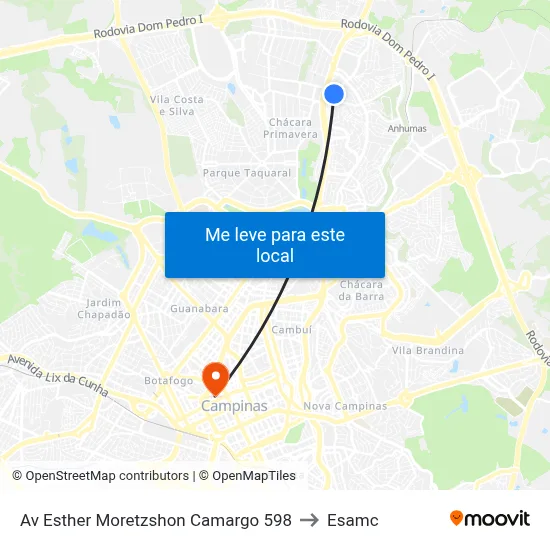 Av Esther Moretzshon Camargo 598 to Esamc map