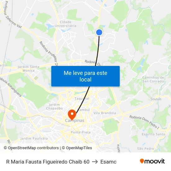 R Maria Fausta Figueiredo Chaib 60 to Esamc map