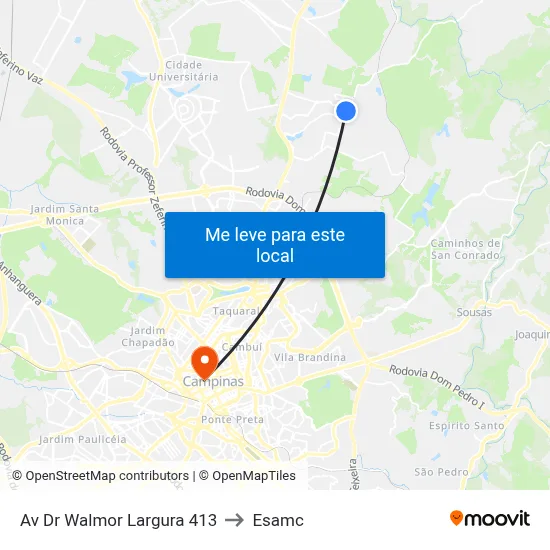 Av Dr Walmor Largura 413 to Esamc map