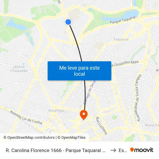 R. Carolina Florence 1666 - Parque Taquaral Campinas - SP 13073-225 Brasil to Esamc map
