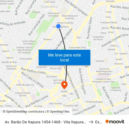 Av. Barão De Itapura 1454-1468 - Vila Itapura Campinas - SP Brasil to Esamc map