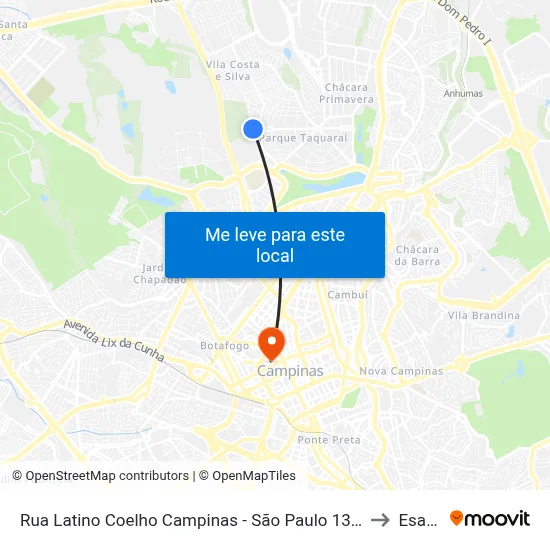 Rua Latino Coelho Campinas - São Paulo 13081 Brasil to Esamc map
