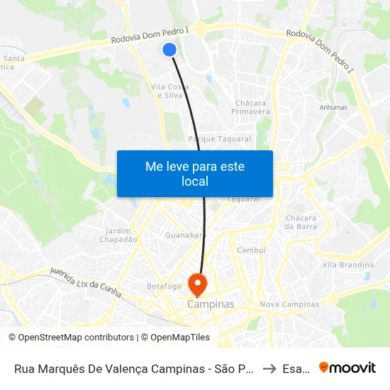 Rua Marquês De Valença Campinas - São Paulo Brasil to Esamc map