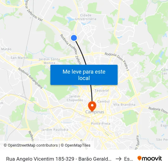 Rua Angelo Vicentim 185-329 - Barão Geraldo Campinas - SP Brasil to Esamc map