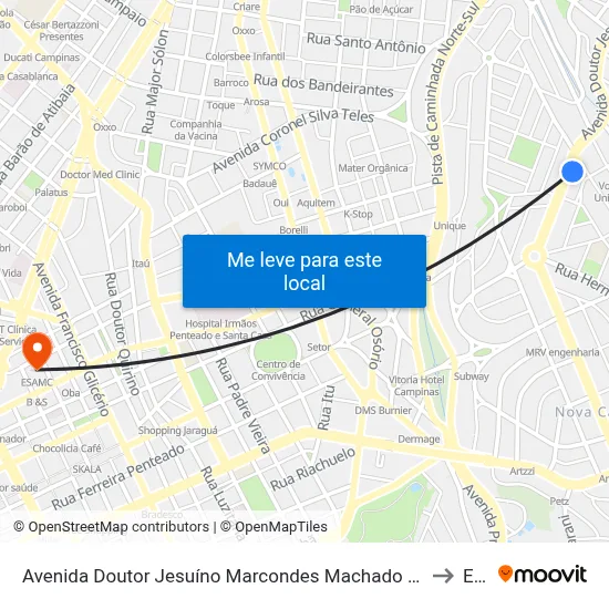 Avenida Doutor Jesuíno Marcondes Machado 1270 - Chácara Da Barra Campinas - SP 13090-723 Brasil to Esamc map