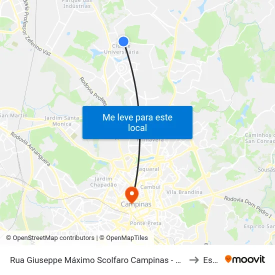 Rua Giuseppe Máximo Scolfaro Campinas - São Paulo 13083 Brasil to Esamc map