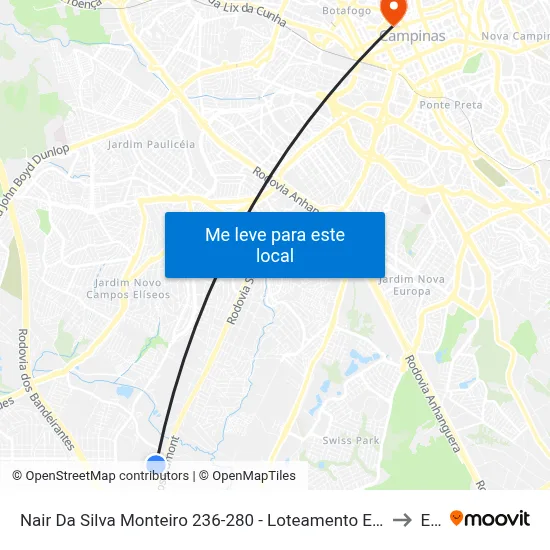 Nair Da Silva Monteiro 236-280 - Loteamento E Arruamento Telesp - Jardim Itatinga Campinas - SP 13052-417 Brasil to Esamc map