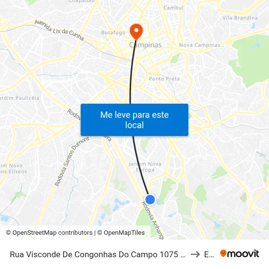 Rua Visconde De Congonhas Do Campo 1075 - Jardim Nova Europa Campinas - SP 13040-701 Brasil to Esamc map