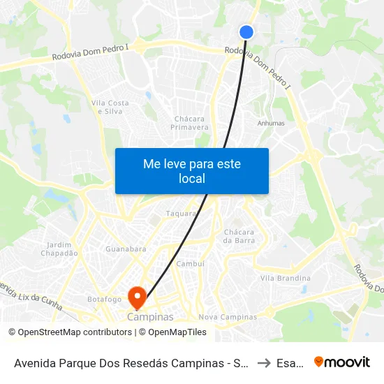 Avenida Parque Dos Resedás Campinas - SP Brasil to Esamc map