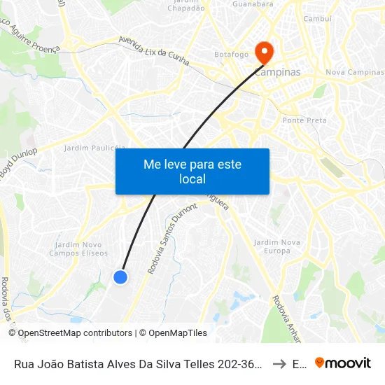 Rua João Batista Alves Da Silva Telles 202-360 - Jardim Indianopolis Campinas - SP 13050-211 Brasil to Esamc map