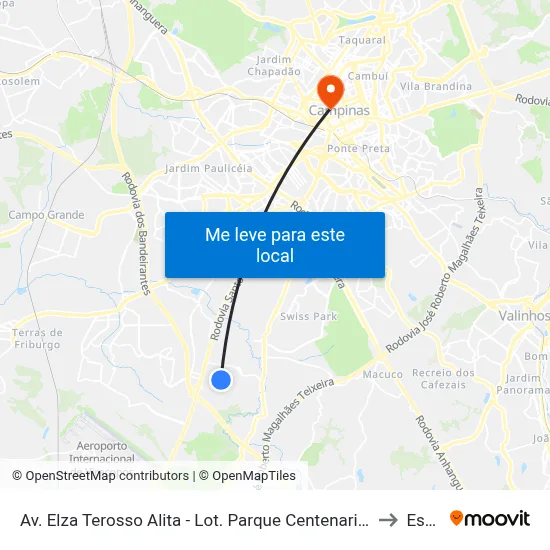 Av. Elza Terosso Alita - Lot. Parque Centenario Campinas - SP Brasil to Esamc map