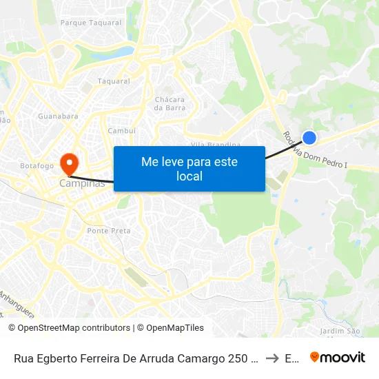 Rua Egberto Ferreira De Arruda Camargo 250 - Parque Da Hipica Campinas - SP Brasil to Esamc map