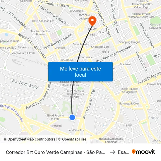 Corredor Brt Ouro Verde Campinas - São Paulo 13036 Brasil to Esamc map