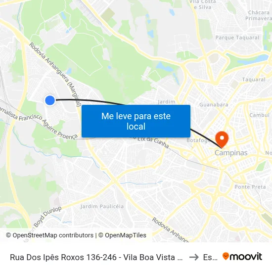 Rua Dos Ipês Roxos 136-246 - Vila Boa Vista Campinas - SP 13064-781 Brasil to Esamc map