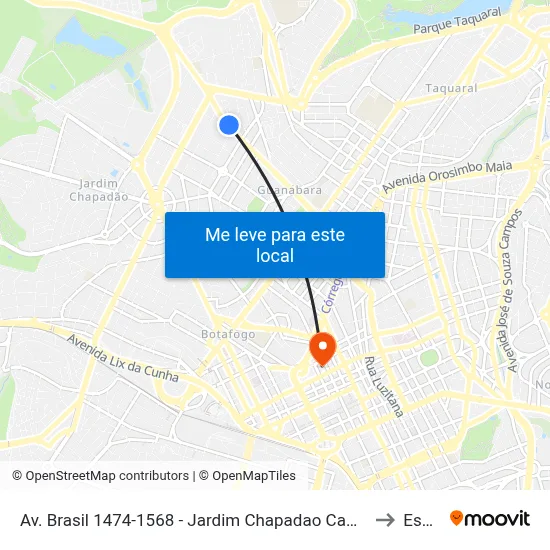 Av. Brasil 1474-1568 - Jardim Chapadao Campinas - SP Brasil to Esamc map