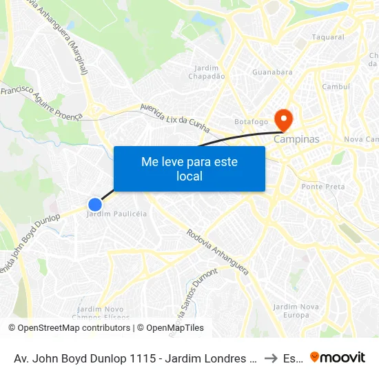 Av. John Boyd Dunlop 1115 - Jardim Londres Campinas - SP 13060-803 Brasil to Esamc map