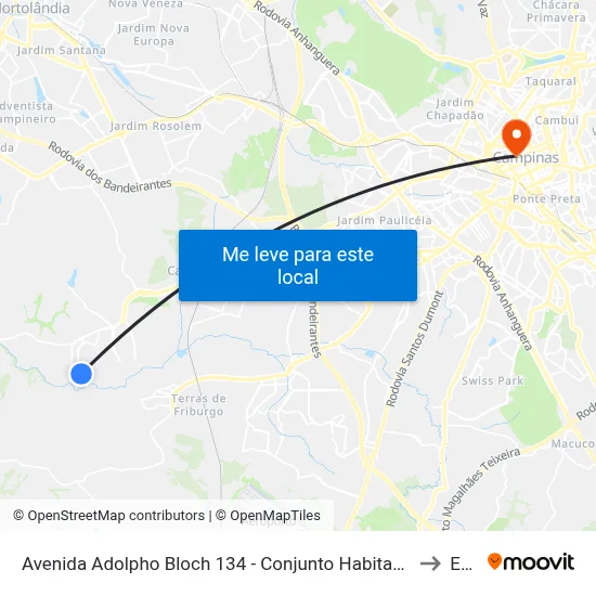Avenida Adolpho Bloch 134 - Conjunto Habitacional Parque Da Floresta Campinas - SP Brasil to Esamc map