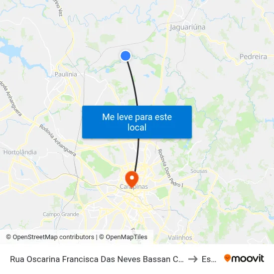 Rua Oscarina Francisca Das Neves Bassan Campinas - SP Brasil to Esamc map