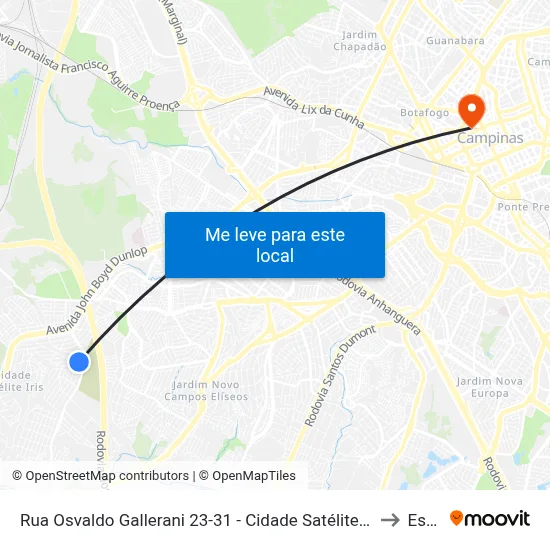 Rua Osvaldo Gallerani 23-31 - Cidade Satélite Íris Campinas - SP Brasil to Esamc map
