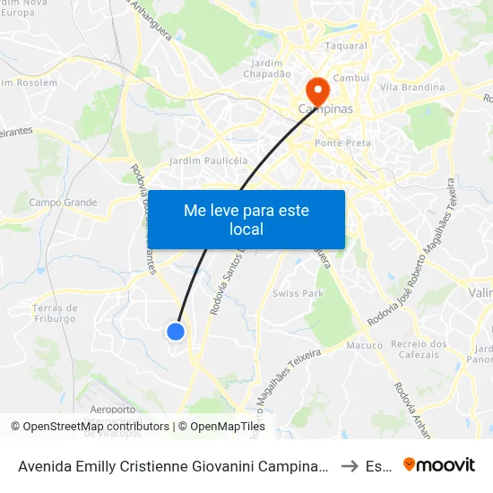 Avenida Emilly Cristienne Giovanini Campinas - São Paulo 13054 Brasil to Esamc map
