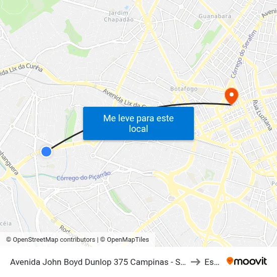 Avenida John Boyd Dunlop 375 Campinas - São Paulo 13034 Brasil to Esamc map
