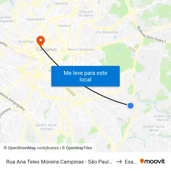 Rua Ana Teles Moreira Campinas - São Paulo 13046 Brasil to Esamc map