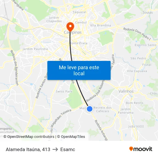Alameda Itaúna, 413 to Esamc map