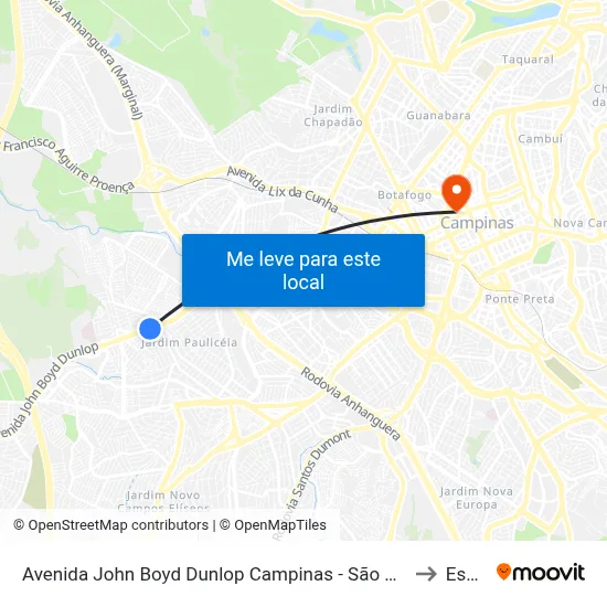 Avenida John Boyd Dunlop Campinas - São Paulo 13060 Brasil to Esamc map