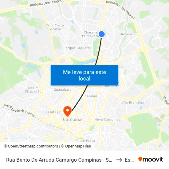Rua Bento De Arruda Camargo Campinas - São Paulo 13088 Brasil to Esamc map