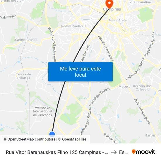 Rua Vítor Baranauskas Filho 125 Campinas - São Paulo 13053 Brasil to Esamc map