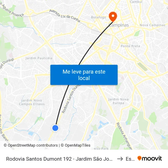 Rodovia Santos Dumont 192 - Jardim São José Campinas - SP 13030-150 Brasil to Esamc map