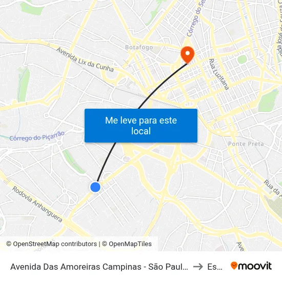Avenida Das Amoreiras Campinas - São Paulo 13036-225 Brasil to Esamc map