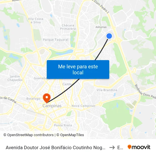 Avenida Doutor José Bonifácio Coutinho Nogueira Campinas - São Paulo 13091 Brasil to Esamc map