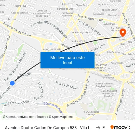Avenida Doutor Carlos De Campos 583 - Vila Industrial Campinas - SP República Federativa Do Brasil to Esamc map